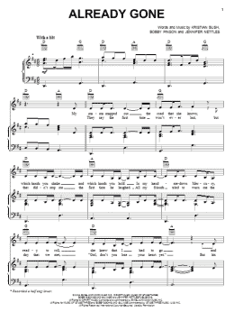 page one of Already Gone (Piano, Vocal & Guitar Chords (Right-Hand Melody))