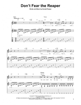 page one of Don't Fear The Reaper (Guitar Tab (Single Guitar))