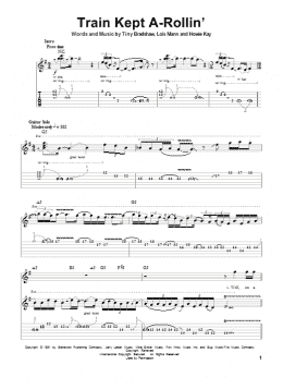 page one of Train Kept A-Rollin' (Guitar Tab (Single Guitar))