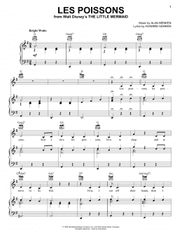 page one of Les Poissons (from The Little Mermaid) (Piano, Vocal & Guitar Chords (Right-Hand Melody))