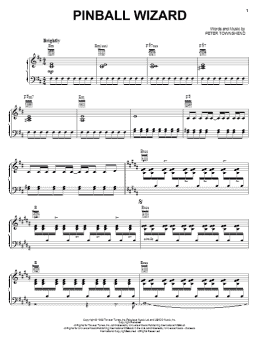 page one of Pinball Wizard (Piano, Vocal & Guitar Chords (Right-Hand Melody))