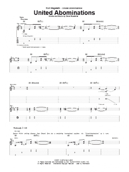 page one of United Abominations (Guitar Tab)