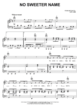 page one of No Sweeter Name (Piano, Vocal & Guitar Chords (Right-Hand Melody))