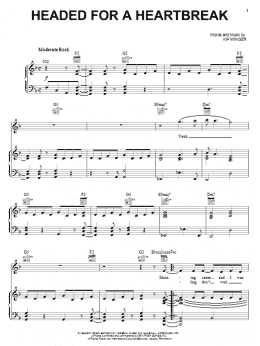 page one of Headed For A Heartbreak (Piano, Vocal & Guitar Chords (Right-Hand Melody))