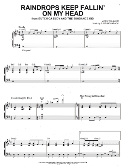 page one of Raindrops Keep Fallin' On My Head (Piano & Vocal)