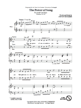 page one of The Power Of Song (SATB Choir)