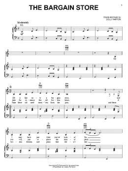 page one of The Bargain Store (Piano, Vocal & Guitar Chords (Right-Hand Melody))