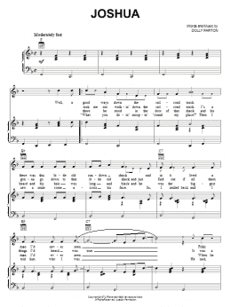 page one of Joshua (Piano, Vocal & Guitar Chords (Right-Hand Melody))