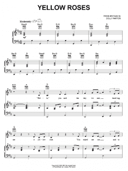 page one of Yellow Roses (Piano, Vocal & Guitar Chords (Right-Hand Melody))