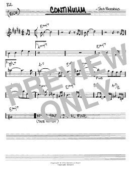 page one of Continuum (Real Book – Melody & Chords – C Instruments)