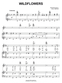 page one of Wildflowers (Piano, Vocal & Guitar Chords (Right-Hand Melody))