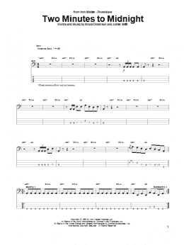 page one of Two Minutes To Midnight (Bass Guitar Tab)