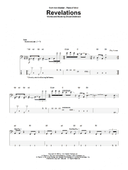 page one of Revelations (Bass Guitar Tab)