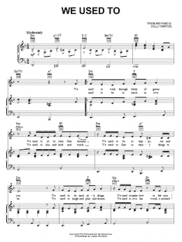 page one of We Used To (Piano, Vocal & Guitar Chords (Right-Hand Melody))