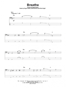 page one of Breathe (Bass Guitar Tab)