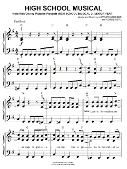 page one of High School Musical (Big Note Piano)