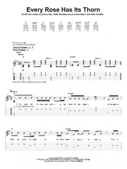 page one of Every Rose Has Its Thorn (Easy Guitar Tab)