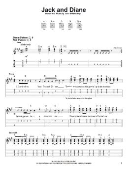 page one of Jack And Diane (Easy Guitar Tab)