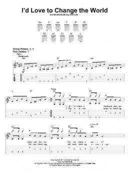 page one of I'd Love To Change The World (Easy Guitar Tab)