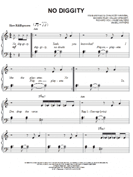page one of No Diggity (Easy Piano)