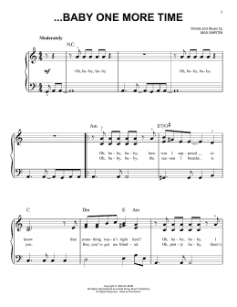 page one of ...Baby One More Time (Easy Piano)