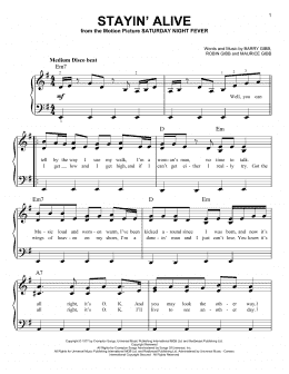 page one of Stayin' Alive (Easy Piano)