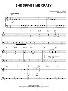 page one of She Drives Me Crazy (Easy Piano)