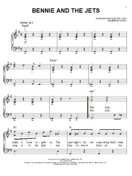page one of Bennie And The Jets (Easy Piano)