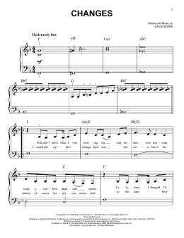 page one of Changes (Easy Piano)