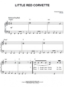 page one of Little Red Corvette (Easy Piano)
