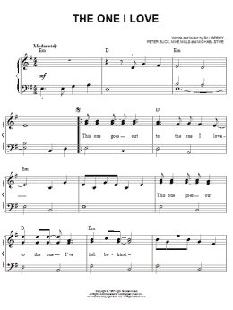 page one of The One I Love (Easy Piano)