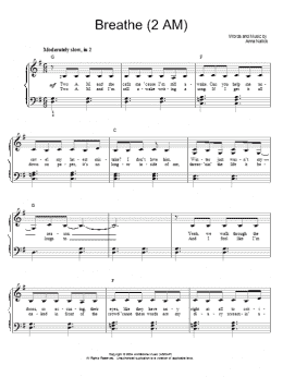page one of Breathe (2 AM) (Easy Piano)