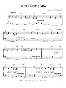 page one of Who's Crying Now (Easy Piano)