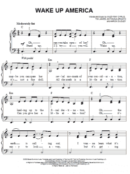 page one of Wake Up America (Easy Piano)