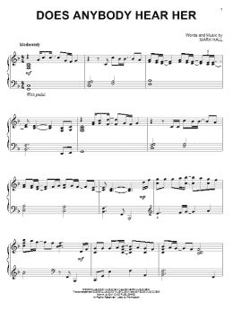 page one of Does Anybody Hear Her (Piano Solo)