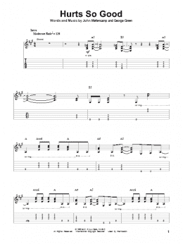 page one of Hurts So Good (Guitar Tab (Single Guitar))