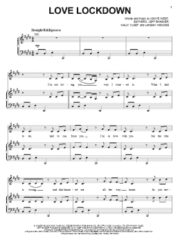 page one of Love Lockdown (Piano, Vocal & Guitar Chords (Right-Hand Melody))