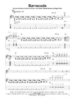 page one of Barracuda (Guitar Tab (Single Guitar))