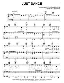 page one of Just Dance (Piano, Vocal & Guitar Chords (Right-Hand Melody))