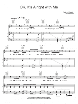page one of OK, It's Alright With Me (Piano, Vocal & Guitar Chords (Right-Hand Melody))