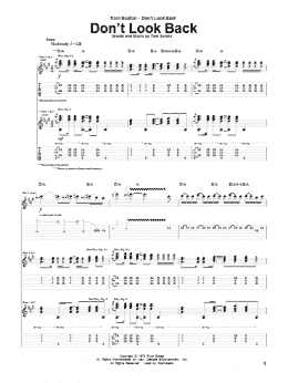 page one of Don't Look Back (Guitar Tab)