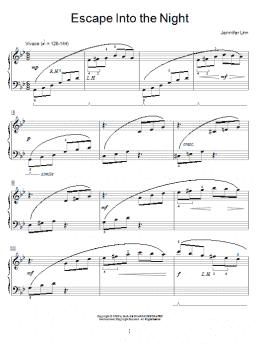 page one of Escape Into The Night (Educational Piano)