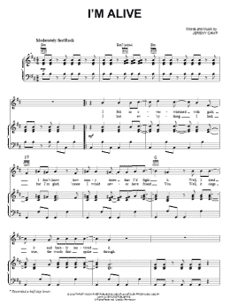 page one of I'm Alive (Piano, Vocal & Guitar Chords (Right-Hand Melody))