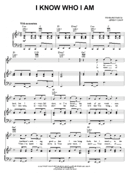 page one of I Know Who I Am (Piano, Vocal & Guitar Chords (Right-Hand Melody))