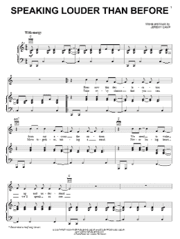page one of Speaking Louder Than Before (Piano, Vocal & Guitar Chords (Right-Hand Melody))
