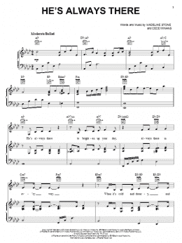 page one of He's Always There (Piano, Vocal & Guitar Chords (Right-Hand Melody))