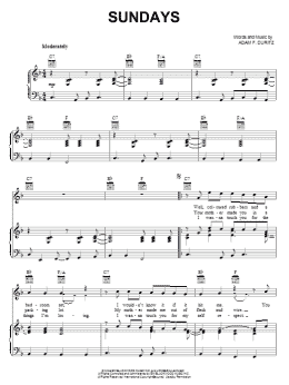 page one of Sundays (Piano, Vocal & Guitar Chords (Right-Hand Melody))