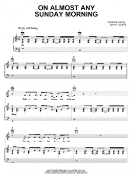 page one of On Almost Any Sunday Morning (Piano, Vocal & Guitar Chords (Right-Hand Melody))