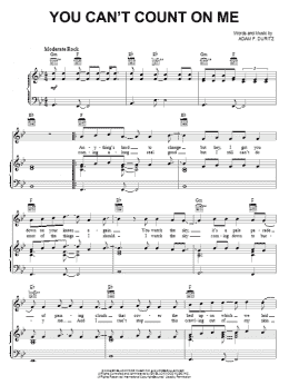page one of You Can't Count On Me (Piano, Vocal & Guitar Chords (Right-Hand Melody))