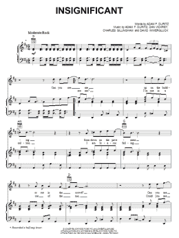 page one of Insignificant (Piano, Vocal & Guitar Chords (Right-Hand Melody))
